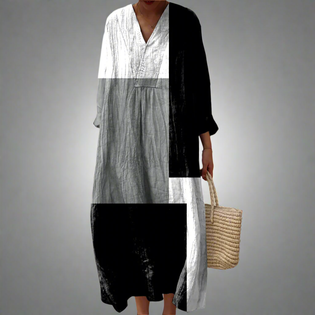 Olivia | Abstract Patchwork Maxi Dress